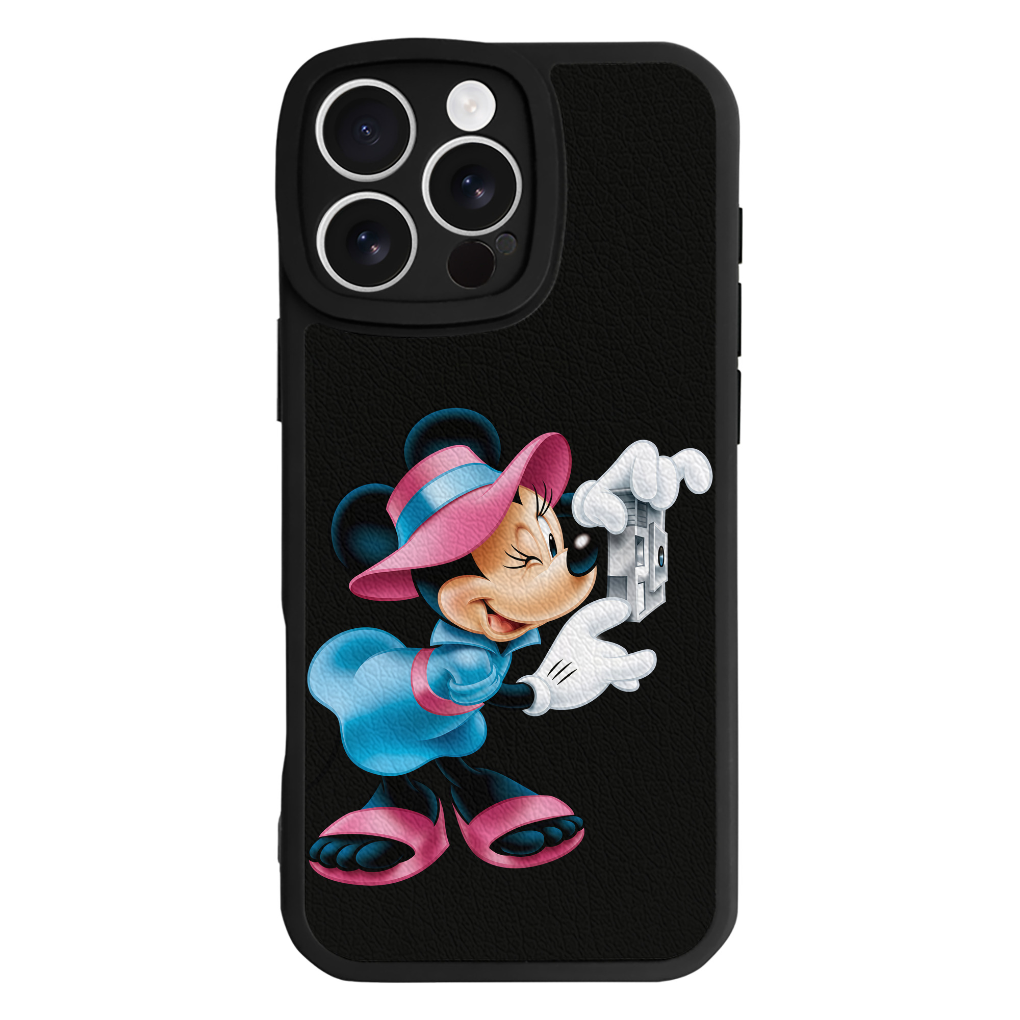 （画像用） ミッキーマウス Mickey Mouse 【iPhone 16シリーズ対応】シリコンスマホケース（レザー調） 材質：シリコン